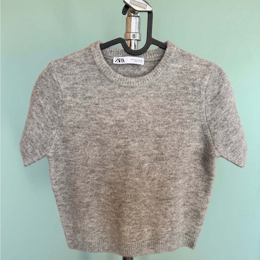 Zara Heather Gray Crop Top